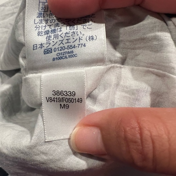 Lands End Paisley Floral Sundress Size 14 Black White Batik Pleated A Line - Picture 9 of 9